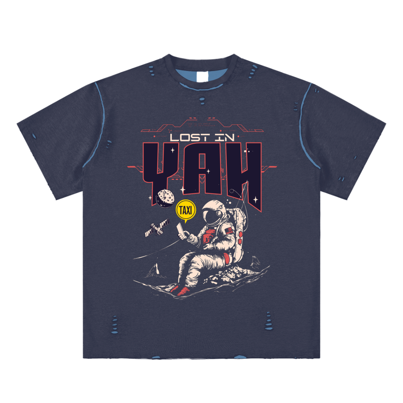 "Lost In YAH" Hand Frayed Reversible Tee