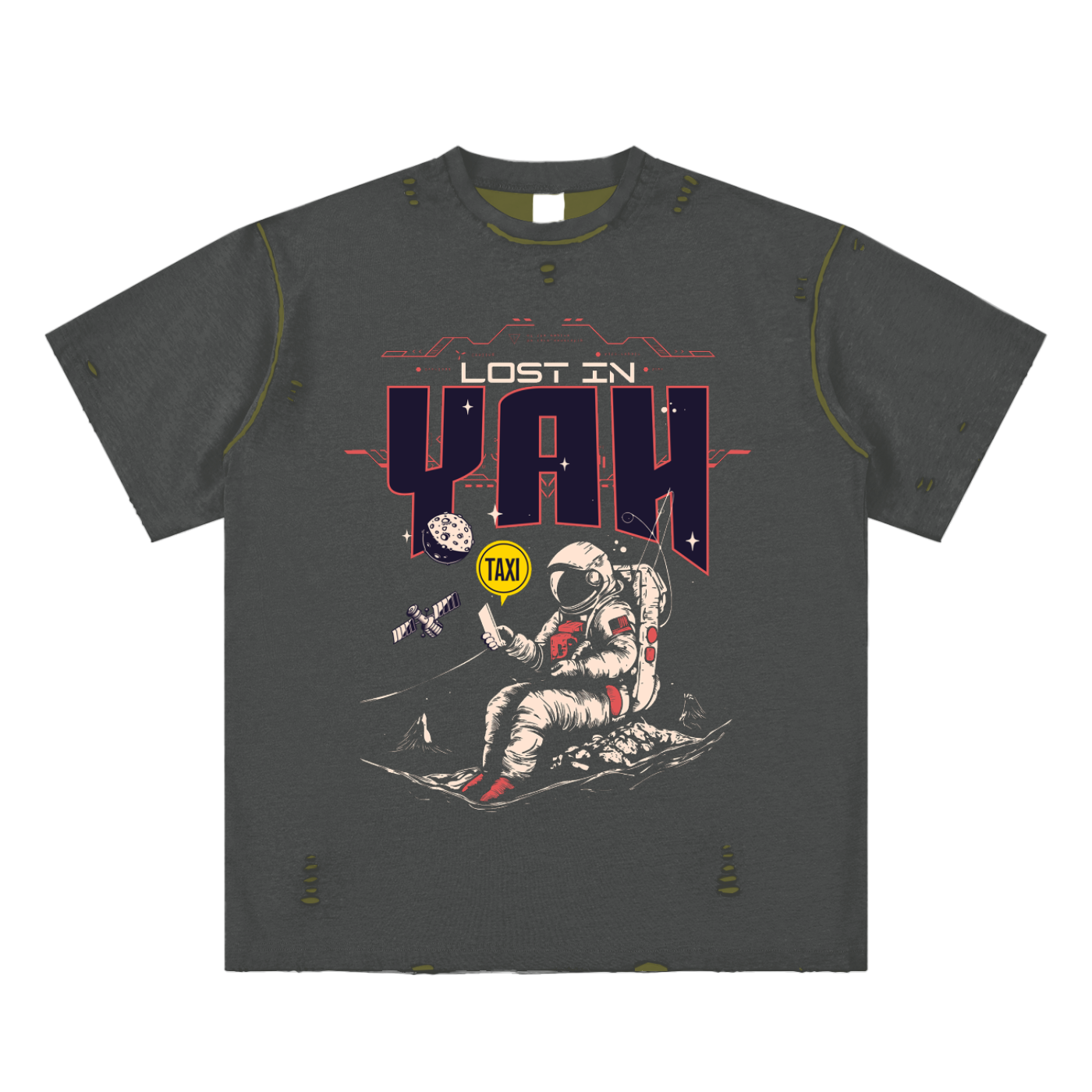 "Lost In YAH" Hand Frayed Reversible Tee