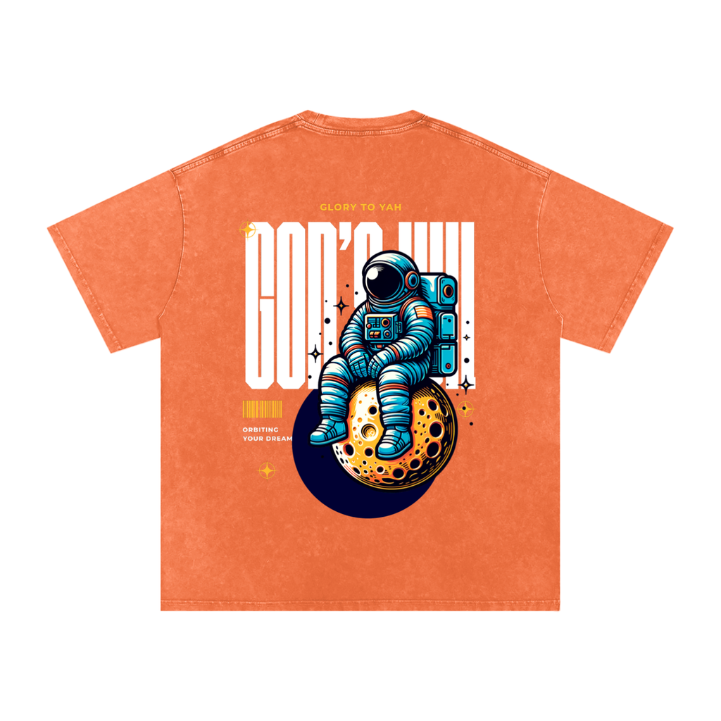 God's Will Snow Washed Oversized Tee
