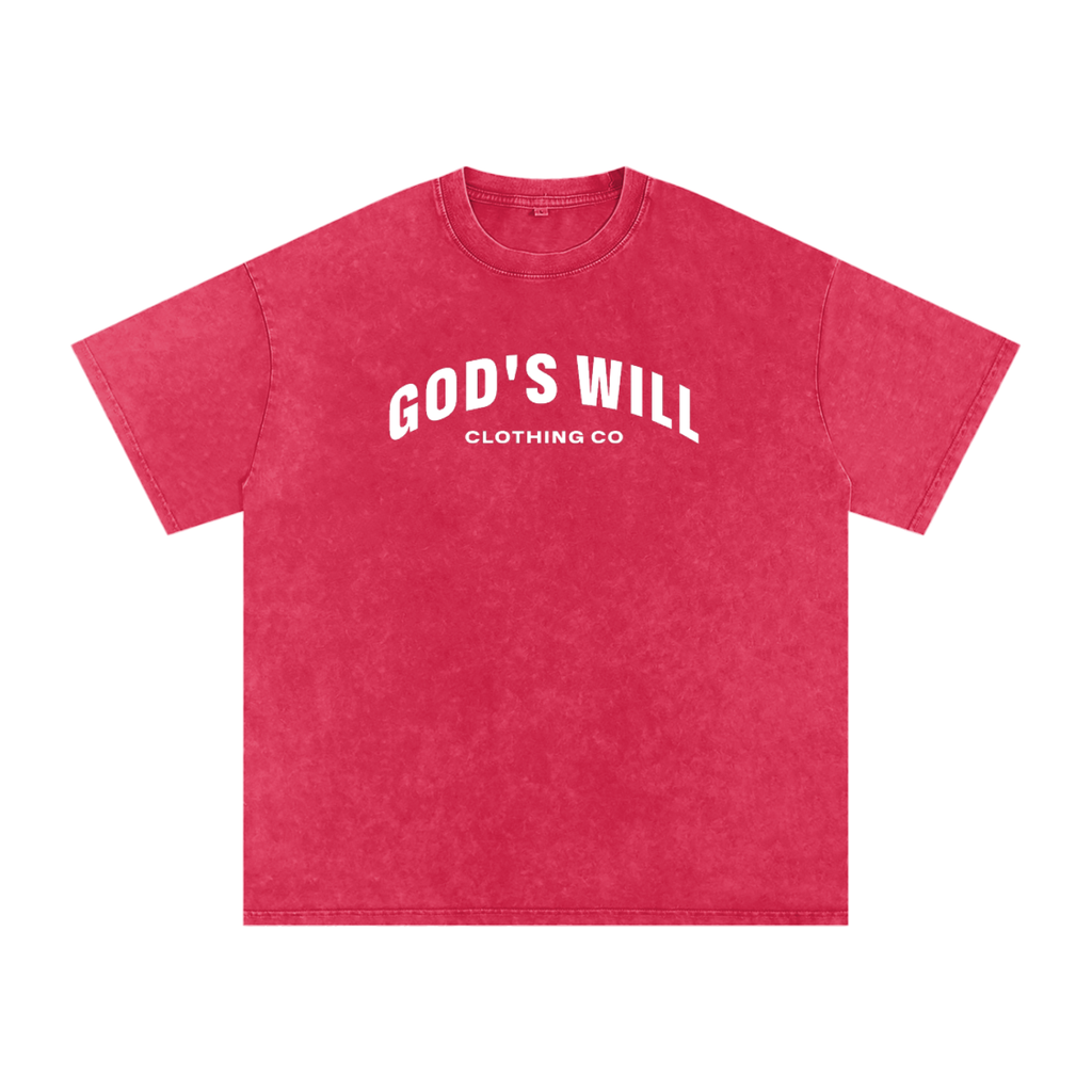 God's Will Snow Washed Oversized Tee