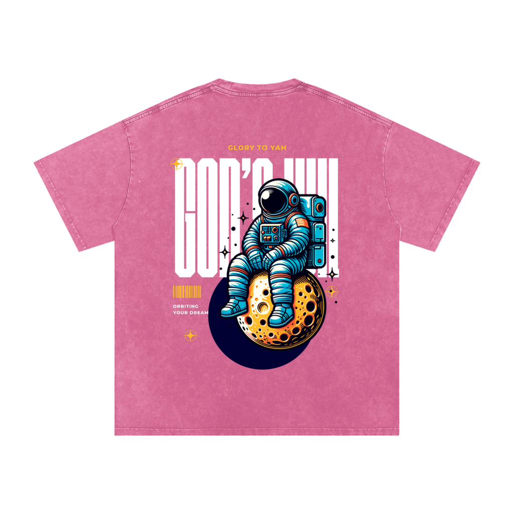God's Will Snow Washed Oversized Tee